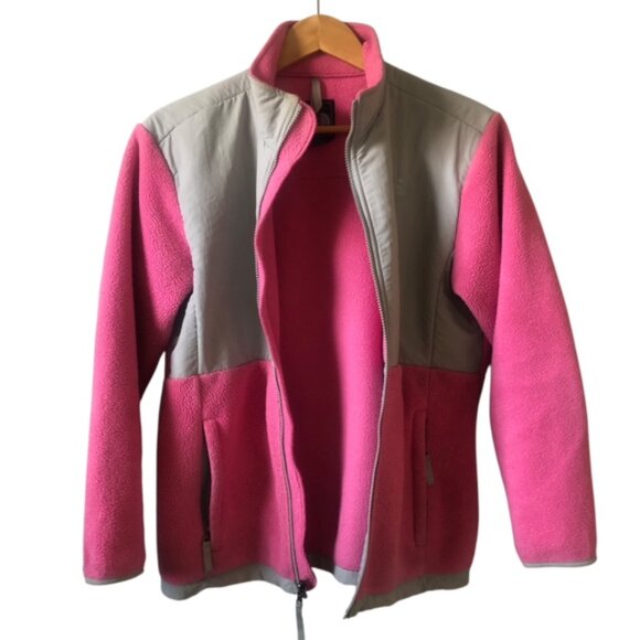 The North Face Youth Girls Fleece Jacket Size XL Fleece Pink and Gray - Picture 3 of 11